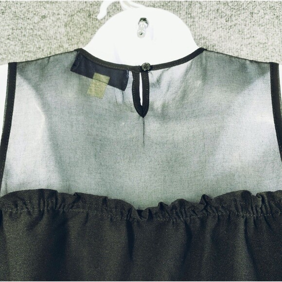 Blue Rain Top Women's S Off Shoulder Flutter Sleeve Netting Embroidery Baby Doll - Picture 8 of 12